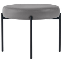 PAPERFLOW Hocker GAIA, rund, Kunstlederbezug, mausgrau
