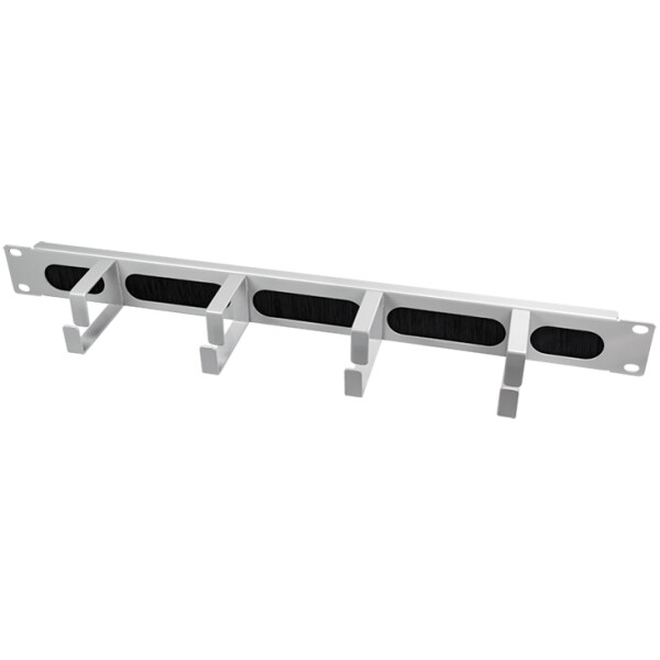 LogiLink 19" Rangierpanel, 1 HE, 4 Kabelführungsbügel, grau