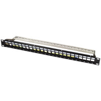 LogiLink 19" Keystone Patch Panel, 24 Port, schwarz