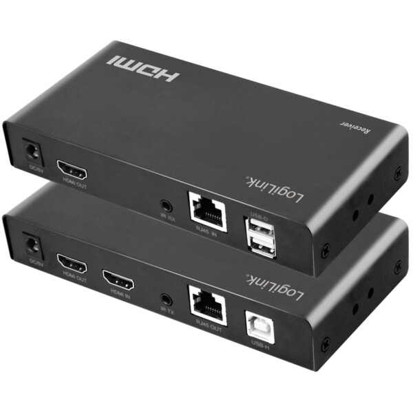 LogiLink HDMI Extender Set über LAN KVM 2xUSB-A 1080p HDCP