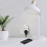 LogiLink Adapterstecker mit 2x USB-Ports, Eurosteckdose...