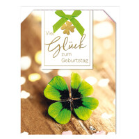 SUSY CARD Geburtstagskarte "Kleines Kleeblatt"