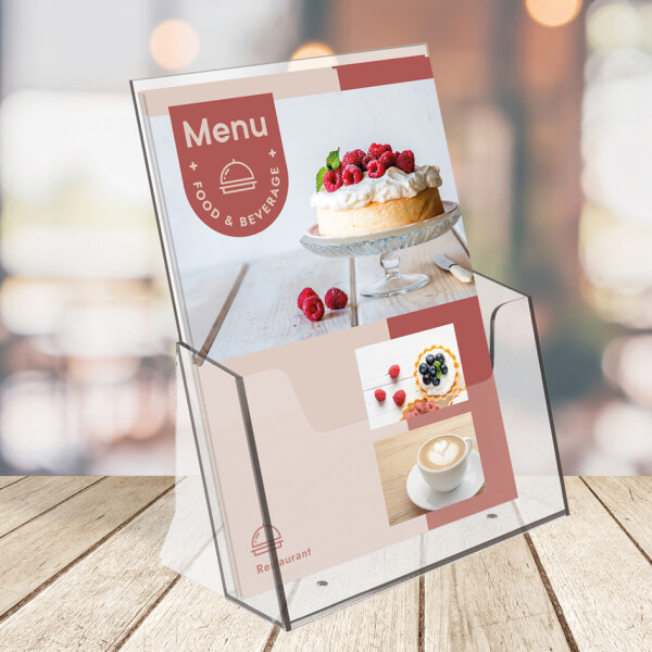 EUROPEL Tisch-Prospekthalter, A4 hoch, 1 Fach, glasklar