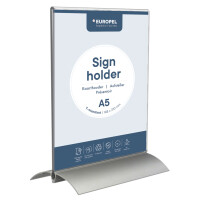 EUROPEL Tischaufsteller, DIN A5 hoch, Aluminiumsockel