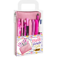BIC Schreibset "PINK & PURPLE" mit Schlamper-Etui, 10-teilig