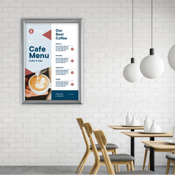 EUROPEL Plakatrahmen Premium, DIN A0, 25 mm, silber eloxiert