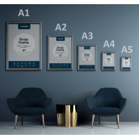 EUROPEL Plakatrahmen Premium, DIN A0, 25 mm, silber eloxiert