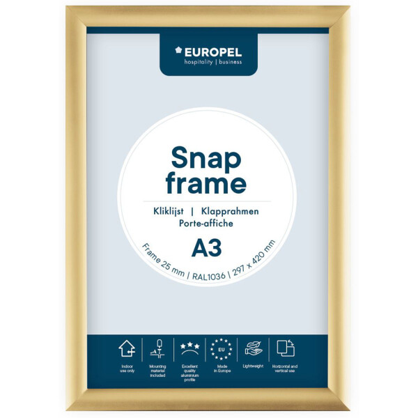 EUROPEL Plakatrahmen Premium, DIN A4, 25 mm, gold
