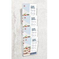 EUROPEL Wand-Prospekthalter, A4 hoch, 4 Fächer,...