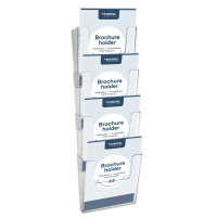 EUROPEL Wand-Prospekthalter, A4 hoch, 4 Fächer,...