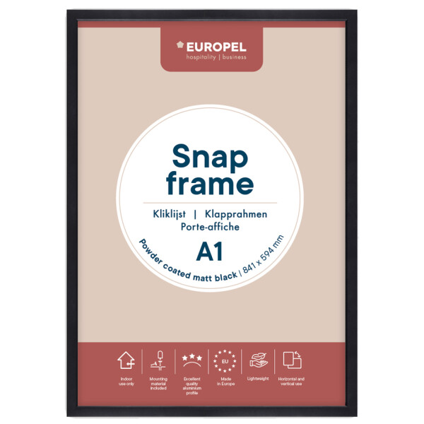EUROPEL Plakatrahmen Premium+, DIN A3, schwarz