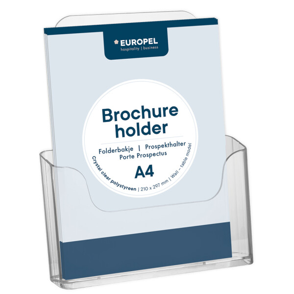 EUROPEL Tisch-Prospekthalter, A4 hoch, 1 Fach, glasklar