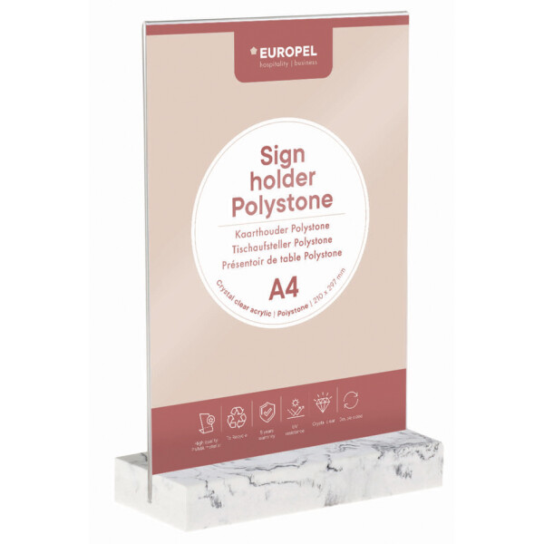 EUROPEL Tischaufsteller, DIN A5 hoch, Polystone anthrazit
