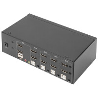 DIGITUS KVM-Switch, 4-Port, Dual-Display, 4K, HDMI