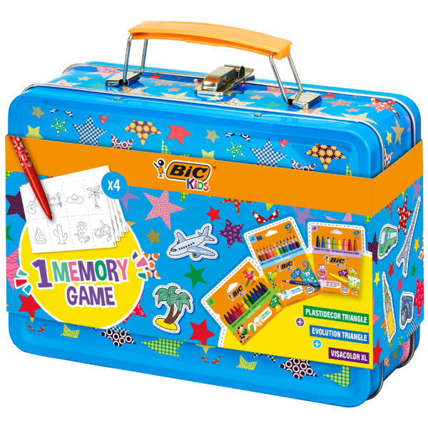 BIC KIDS Reisemalset MEMORY GAME, im Metallkoffer, 64-teilig