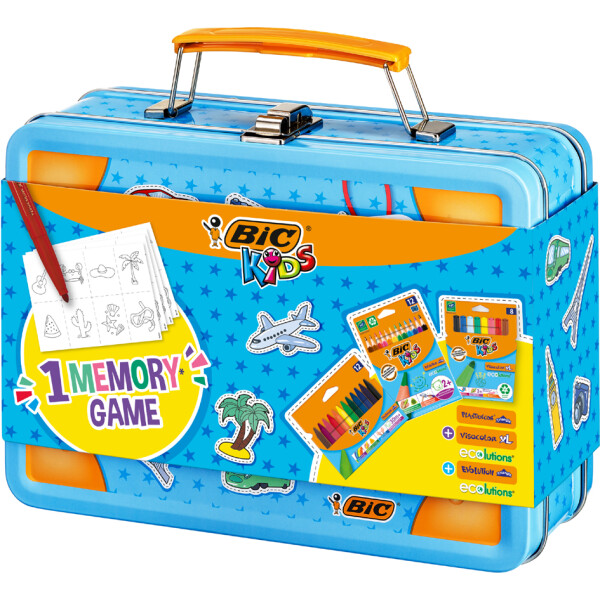 BIC KIDS Reisemalset MEMORY GAME, im Metallkoffer, 64-teilig