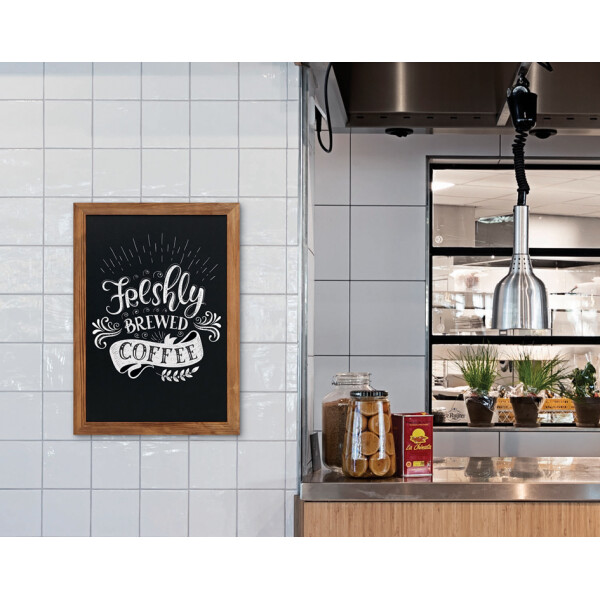 EUROPEL Kreidetafel mit Holzrahmen, 600 x 1.100 mm, schwarz