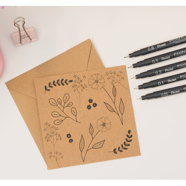 PentelArts Permanent Fineliner Pointliner, sepia, 0,5 mm