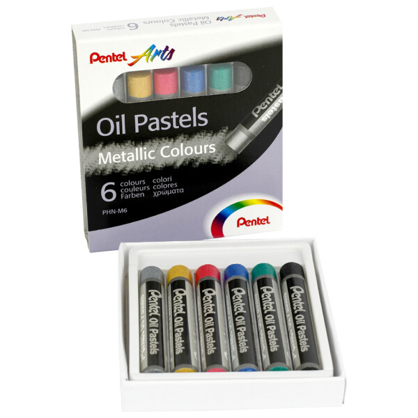 PentelArts Ölpastellkreide PHN-F6, 6er Set, Metallicfarben