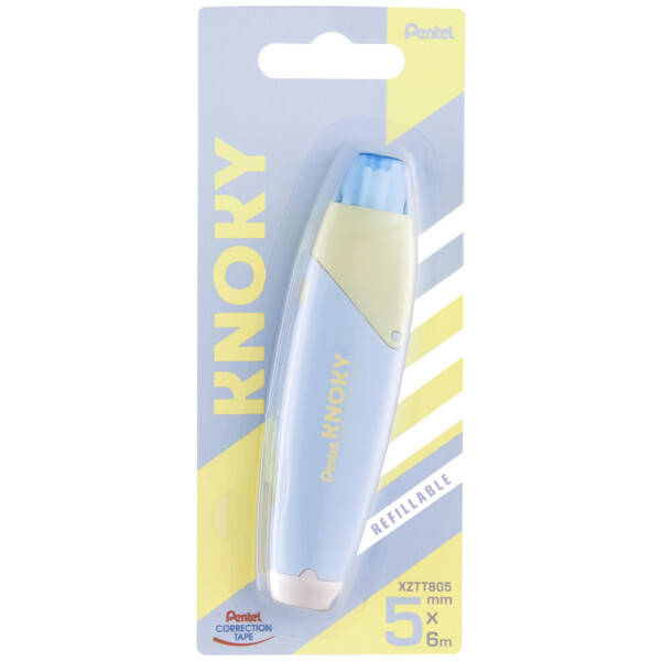 Pentel Mehrweg-Korrekturroller KNOKY, 5 mm x 6 m, blau