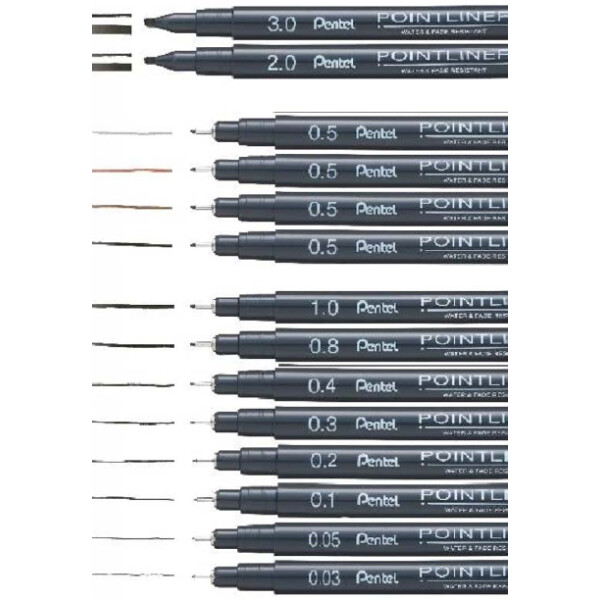 PentelArts Permanent Fineliner Pointliner, schwarz, 1,0 mm