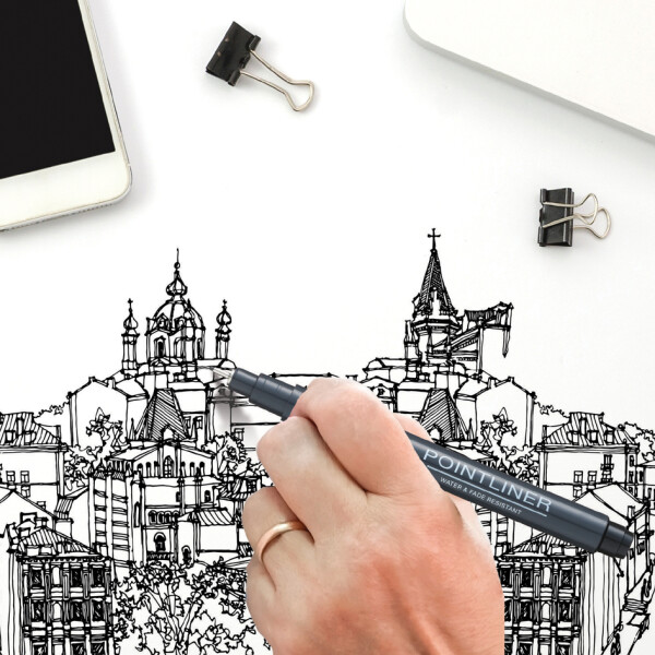 PentelArts Permanent Fineliner Pointliner, schwarz, 1,0 mm