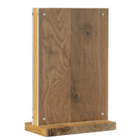 EUROPEL Tischaufsteller Deluxe, DIN A6 hoch, Holzsockel