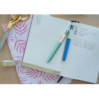 BIC Druckkugelschreiber 4 Colours Fun, rosa weiß