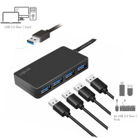 LogiLink USB 3.2 Gen1 Hub, 4-Port, schwarz