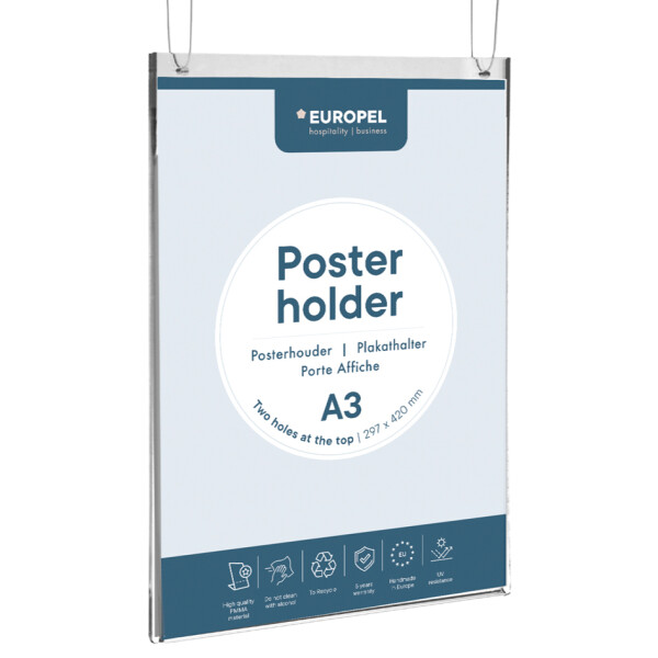EUROPEL Plakathalter, DIN A4 hoch, transparent