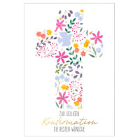 SUSY CARD Konfirmationskarte "Blütenkreuz"