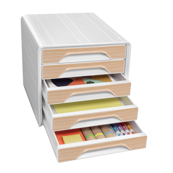 CEP Schubladenbox Smoove Silva, 5 Schübe, weiß Buche