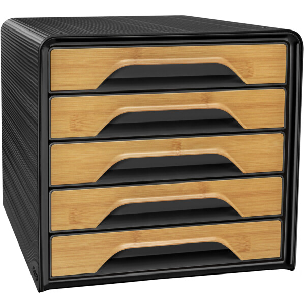 CEP Schubladenbox Smoove Silva, 5 Sch&uuml;be, schwarz Bambus