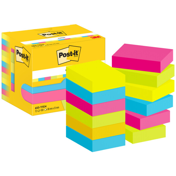 Post-it Notes Haftnotizen, 51 x 38 mm, Energetic Collection