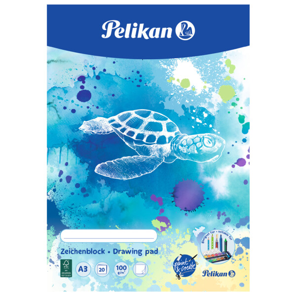 Pelikan Zeichenblock C3 20, DIN A3, 100 g qm, 20 Blatt