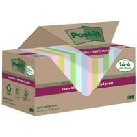 Post-it Super Sticky Recycling Notes, 47,6 x 47,6 mm, farbig