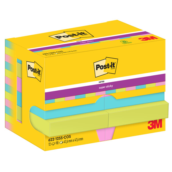 Post-it Super Sticky Notes Haftnotizen, 47,6 x 47,6 mm