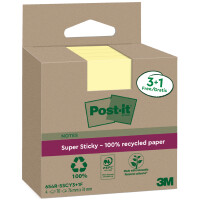 Post-it Super Sticky Recycling Notes, 47,6 x 47,6 mm, gelb