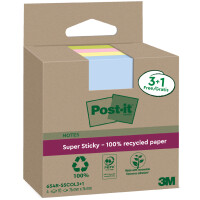 Post-it Super Sticky Recycling Notes, 47,6 x 47,6 mm, farbig