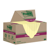 Post-it Super Sticky Recycling Notes, 47,6 x 47,6 mm, gelb