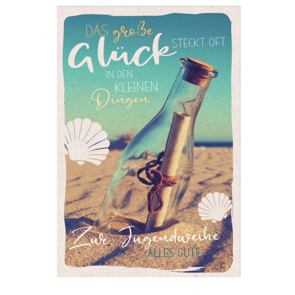 SUSY CARD Jugendweihekarte "Flaschenpost"