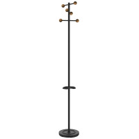 UNiLUX Garderobenständer WELCOME WOOD, 6 Haken, schwarz