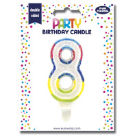 Clairefontaine Zahlenkerze "Glitter", Ziffer: 8