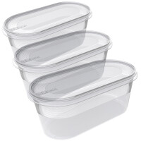 plast team Gefrierdosen-Set Helsinki, 0,8 Liter, 3er Set