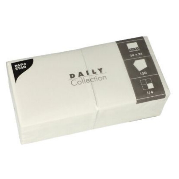 PAPSTAR Cocktail-Servietten, 240 x 240 mm, 3-lagig, weiß