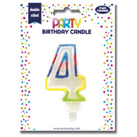 Clairefontaine Zahlenkerze "Glitter", Ziffer: 4