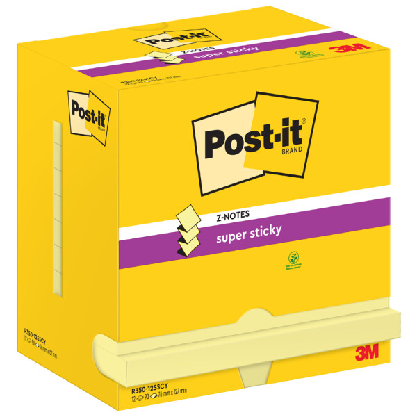 Post-it Super Sticky Z-Notes, 76 x 76 mm, kanariengelb