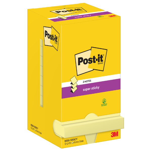 Post-it Super Sticky Z-Notes, 76 x 76 mm, kanariengelb