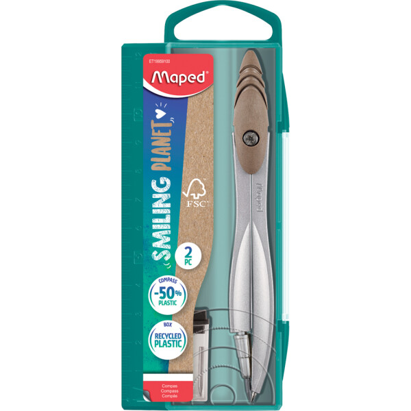 Maped Zirkelkasten STUDY SMILING PLANET, 2-teilig