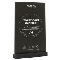 EUROPEL Kreidetafel Tischaufsteller, DIN A6 hoch, schwarz